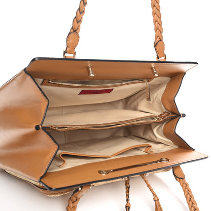 Valentino Garavani Vitello Lace Demetra Satchel Cognac 5 of 8