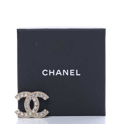 Chanel Pearl Crystal April In Paris CC Brooch Gold 5 of 5