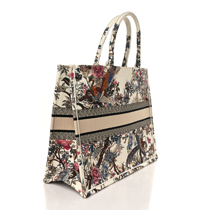 Christian Dior Canvas Embroidered Large Jardin D'Hiver Book Tote Latte Multicolor 2 of 7