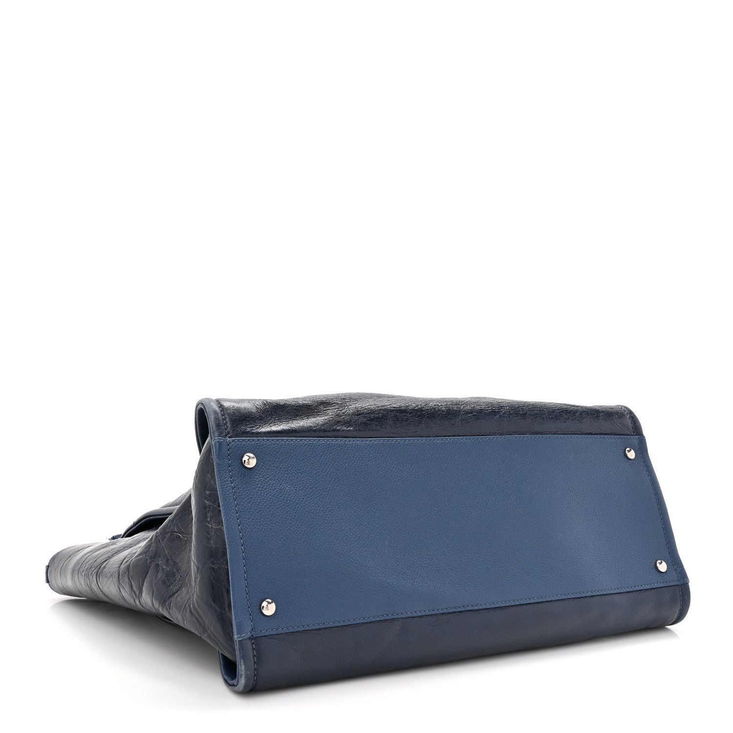 Chanel Glazed Calfskin Large Deauville Tote Blue 4 of 14