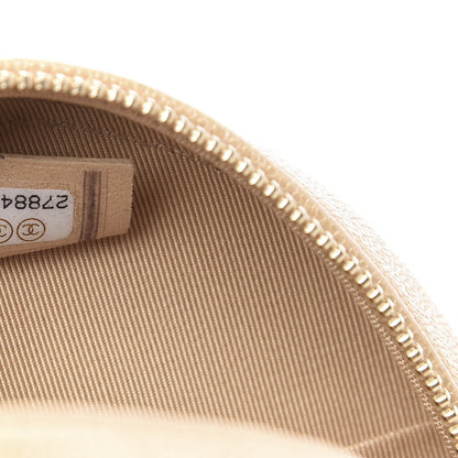 Chanel Iridescent Caviar Quilted Round Clutch With Chain Beige 7 of 10