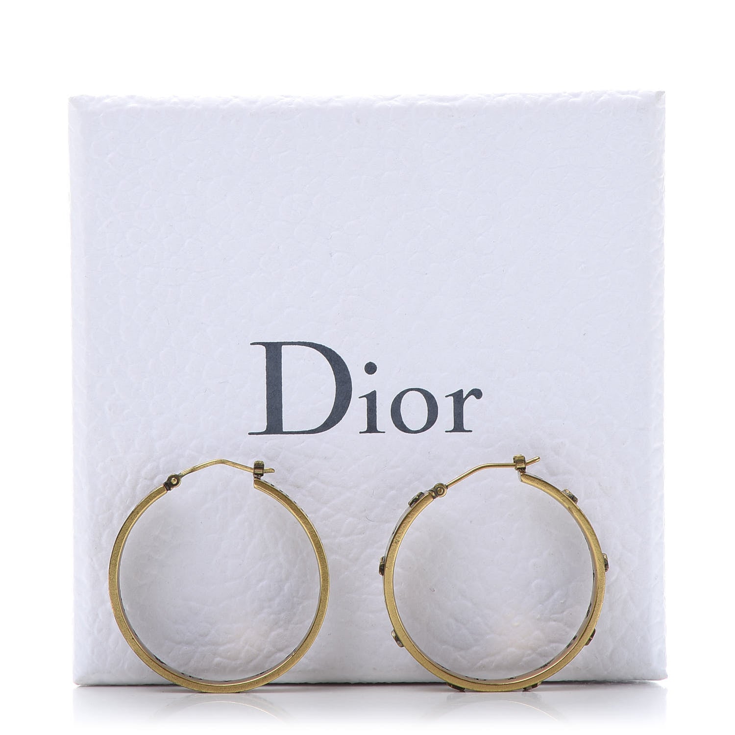 Christian Dior Metal J'adior Medium Hoop Earrings Antique Gold 8 of 8