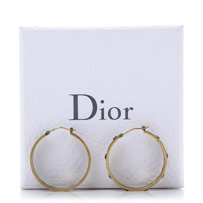 Christian Dior Metal J'adior Medium Hoop Earrings Antique Gold 8 of 8