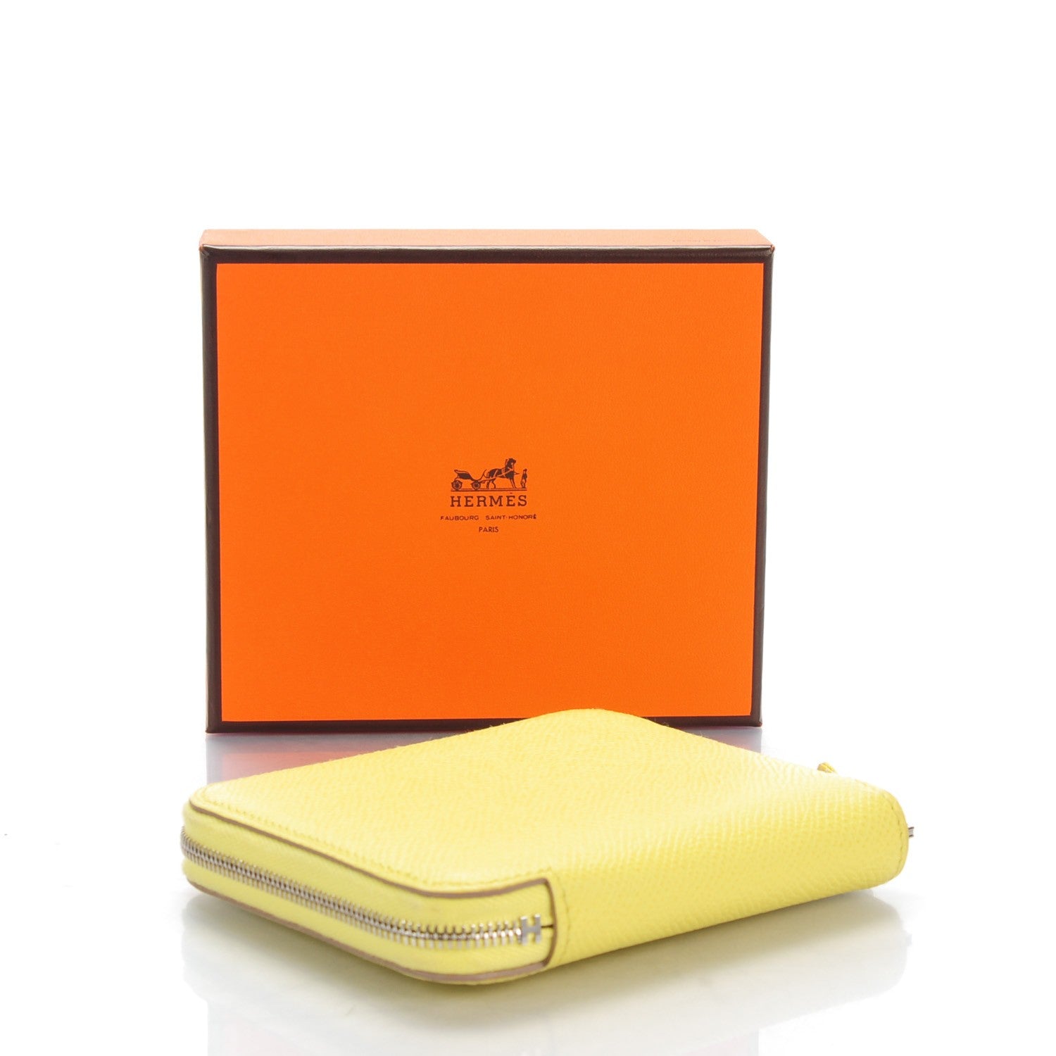 Hermes Epsom Silk'In Compact Wallet Soufre 4 of 7