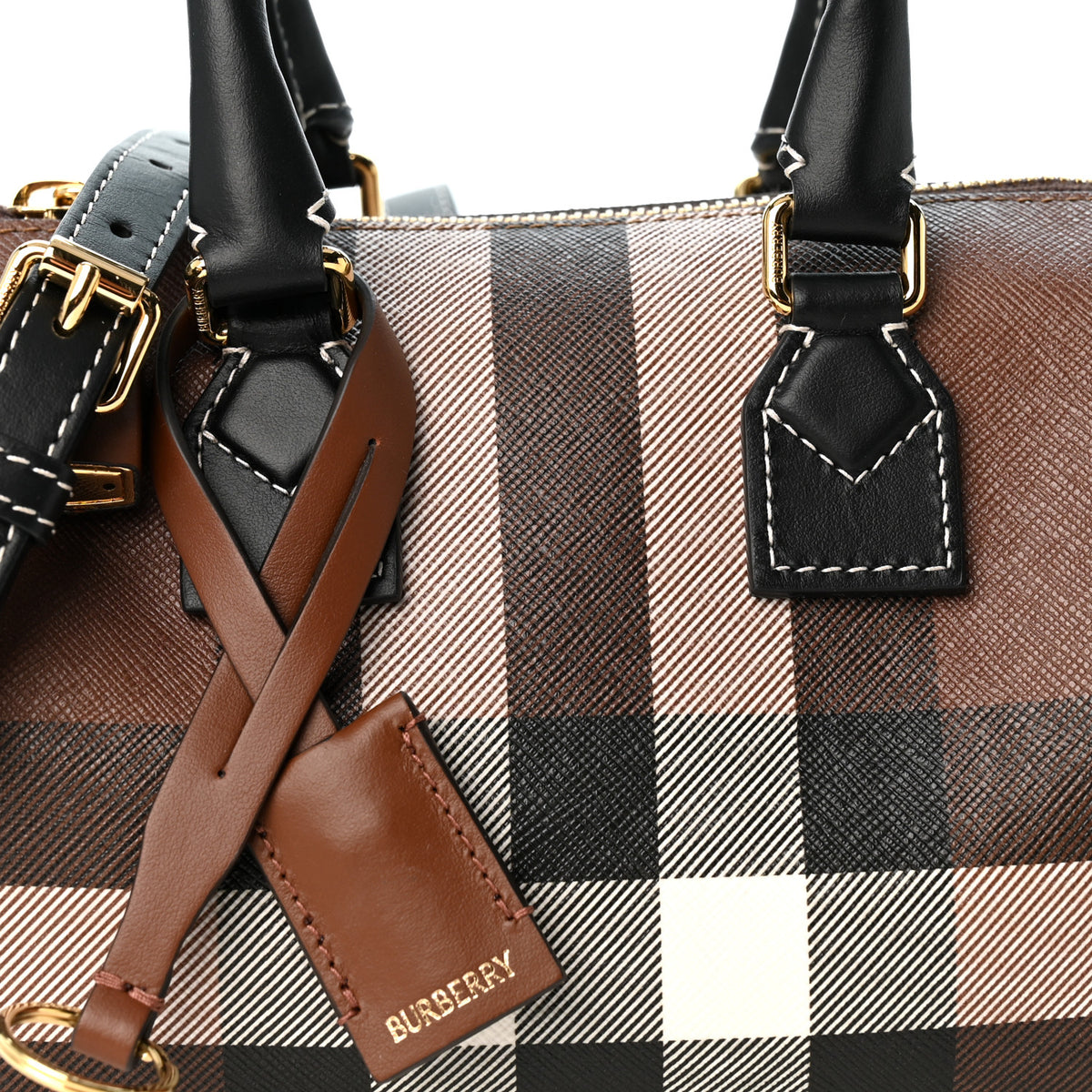 E-canvas Check Mini Bowling Bag Dark Birch Brown