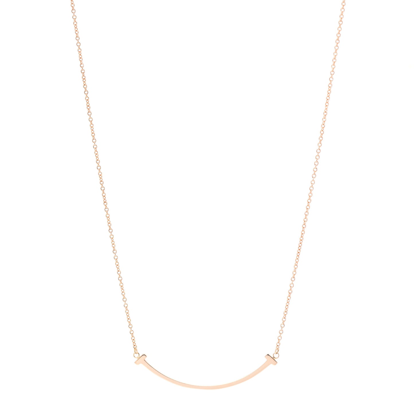 18K Rose Gold Small T Smile Pendant Necklace