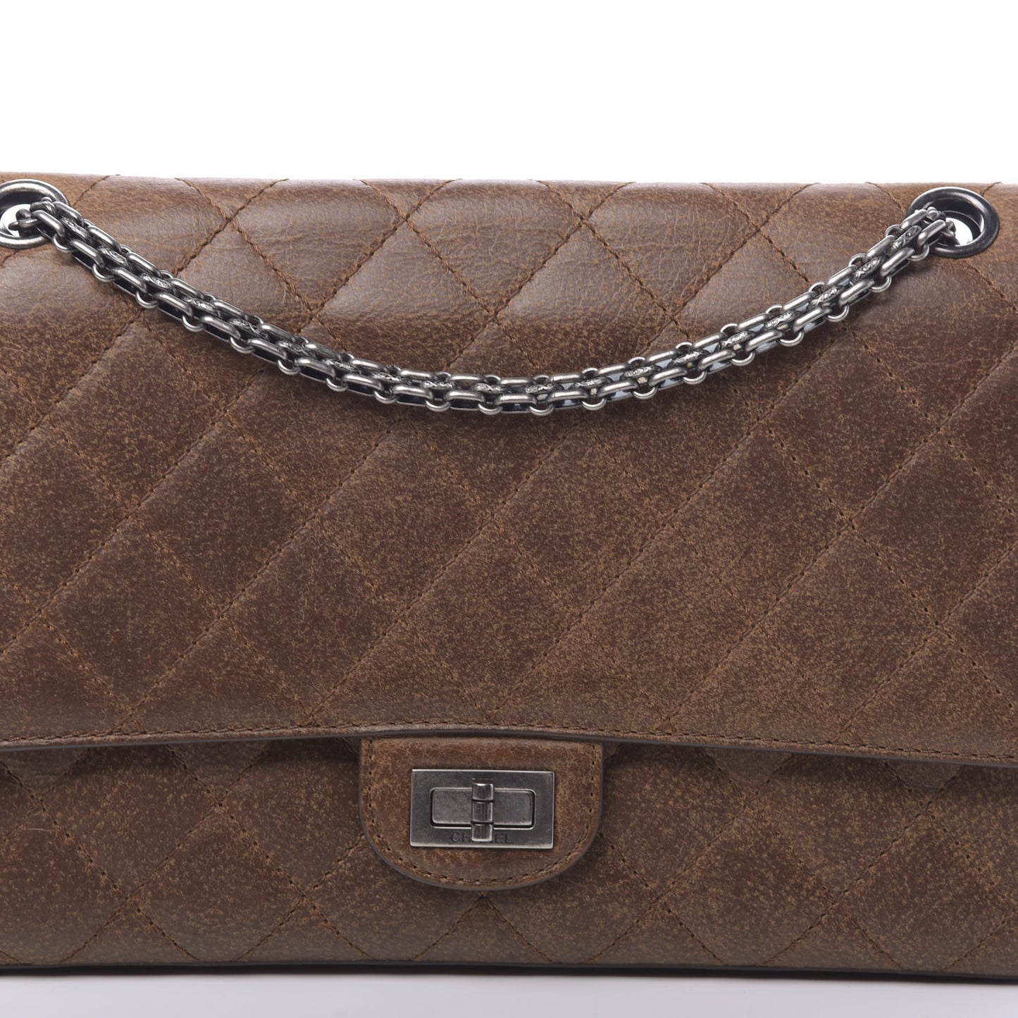 Aged Calfskin Quilted 2.55 Reissue 226 Flap Light Brown
