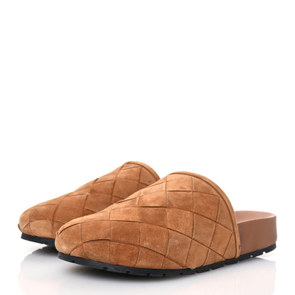 Bottega Veneta Suede Intrecciato Reggie Mules 38 Caramel 3 of 17