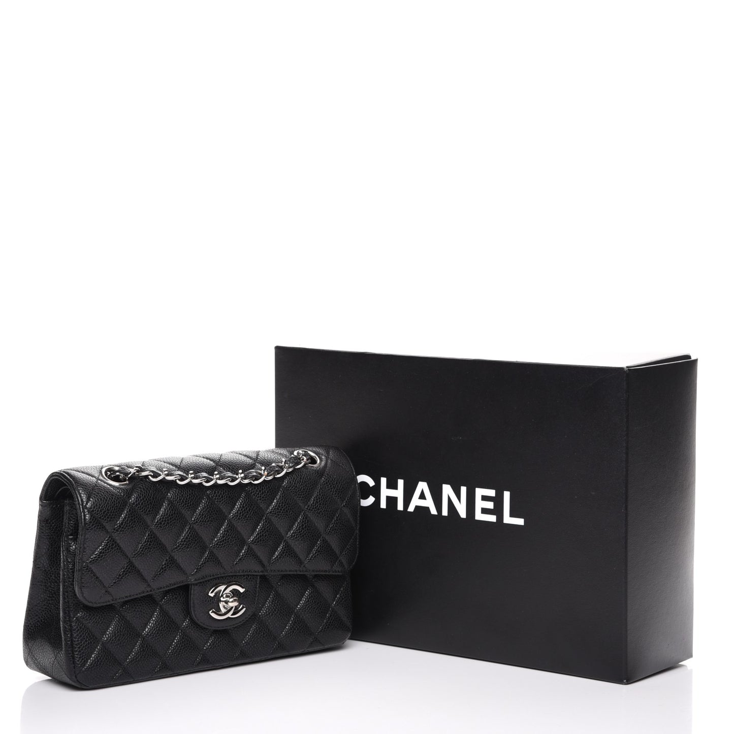 Caviar Quilted Small Double Flap Black