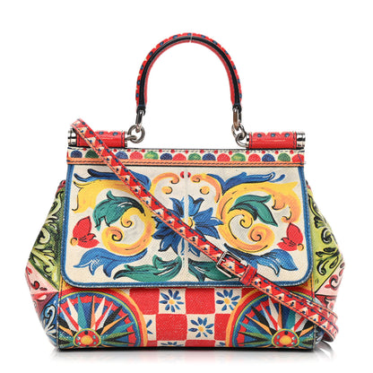 Dolce & Gabbana Dauphine Majolica Print Small Miss Sicily Satchel Multi 1 of 20
