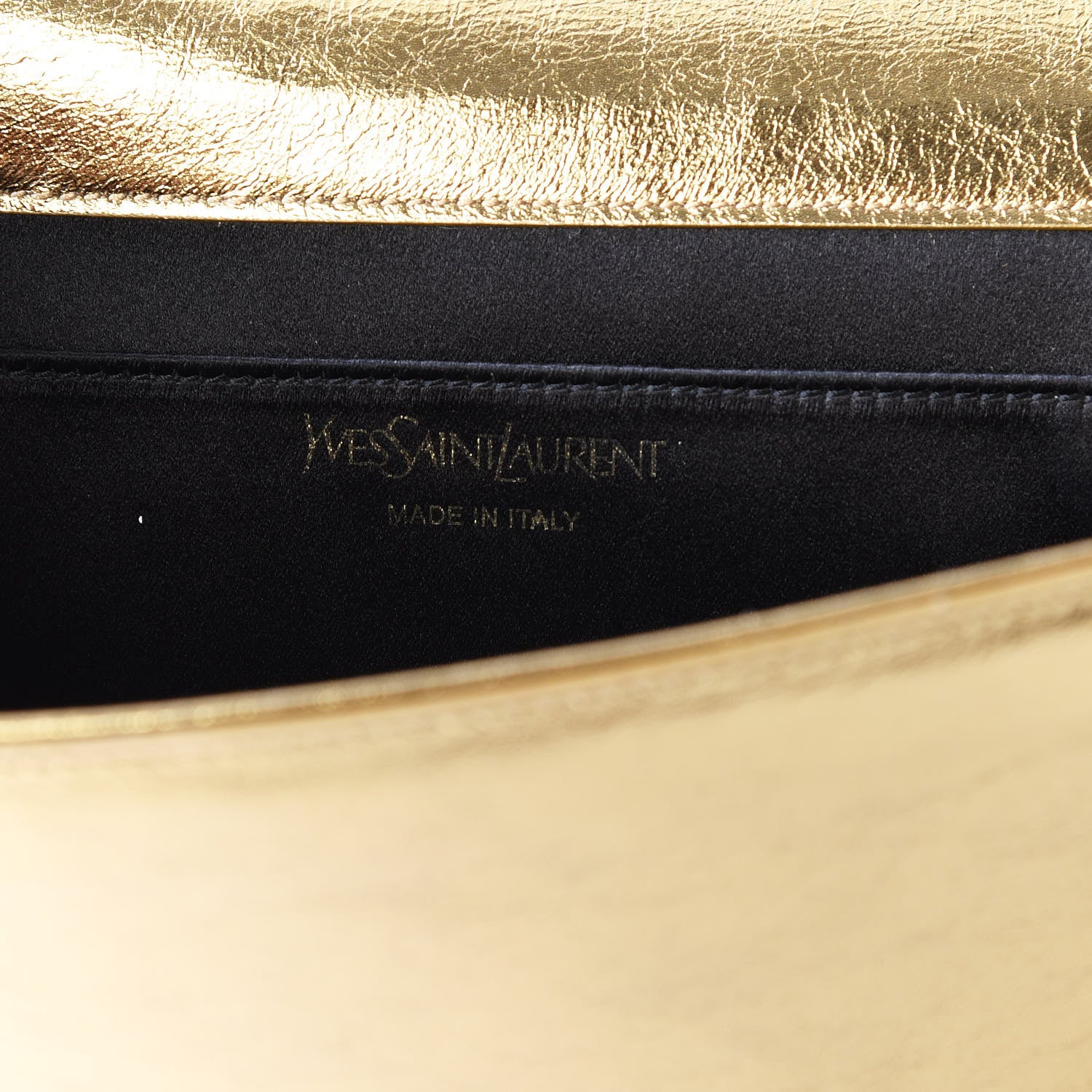 Saint Laurent Metallic Calfskin Monogram Large Belle De Jour Clutch Gold 9 of 12