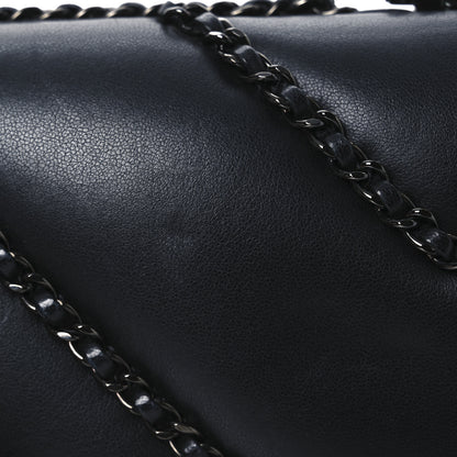 Chanel Lambskin Chevron Quilted Chain Around Clutch Black 10 of 11