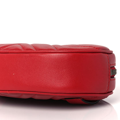 Gucci Calfskin Matelasse GG Marmont Belt Bag 85 34 Hibiscus Red 9 of 10