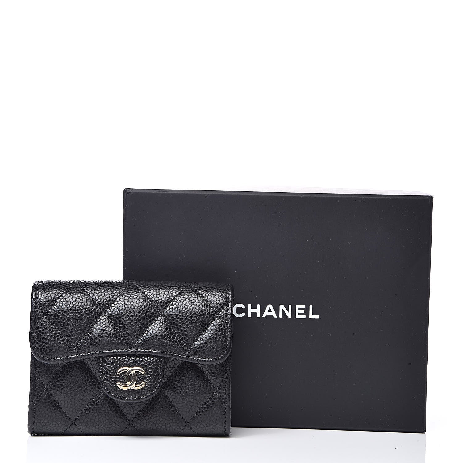 Chanel Caviar Quilted Flap Card Holder Wallet Black 9 of 9