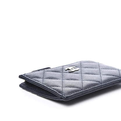 Chanel Caviar Quilted CC Zip Card Holder Navy 5 of 9