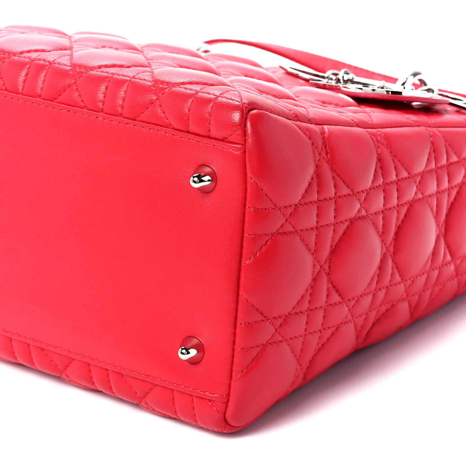 Christian Dior Lambskin Cannage Medium Lady Dior Red 11 of 11