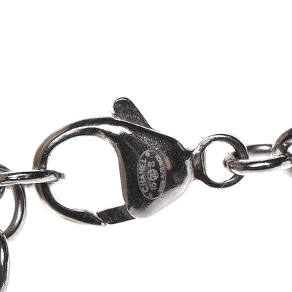 Chanel Crystal Baguette Stone Multi Strand Necklace Silver 6 of 7