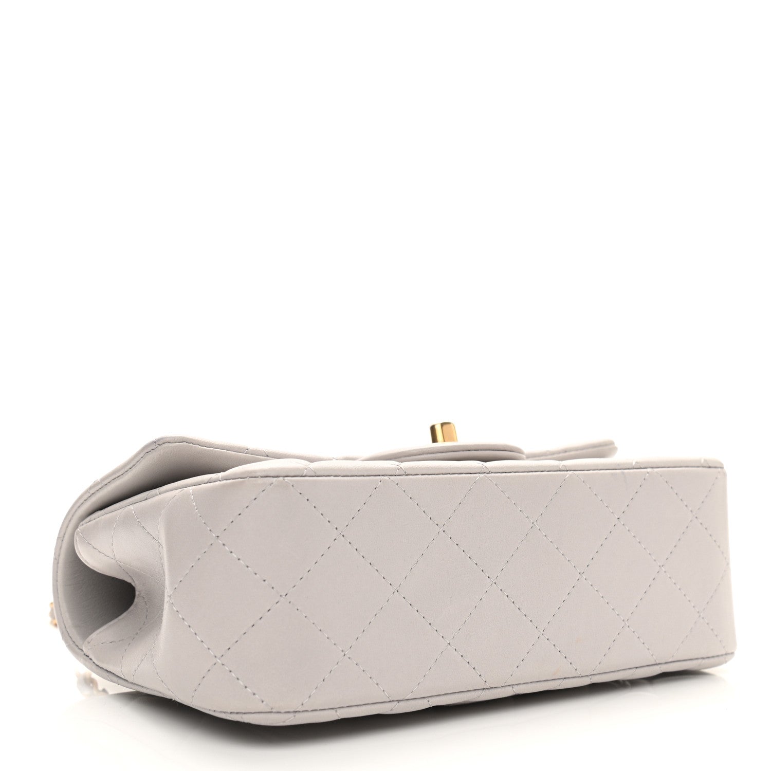 Chanel Lambskin Quilted Mini Top Handle Rectangular Flap Grey 4 of 11