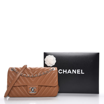 Chanel Lambskin Chevron Medium Single Flap Dark Beige 8 of 8