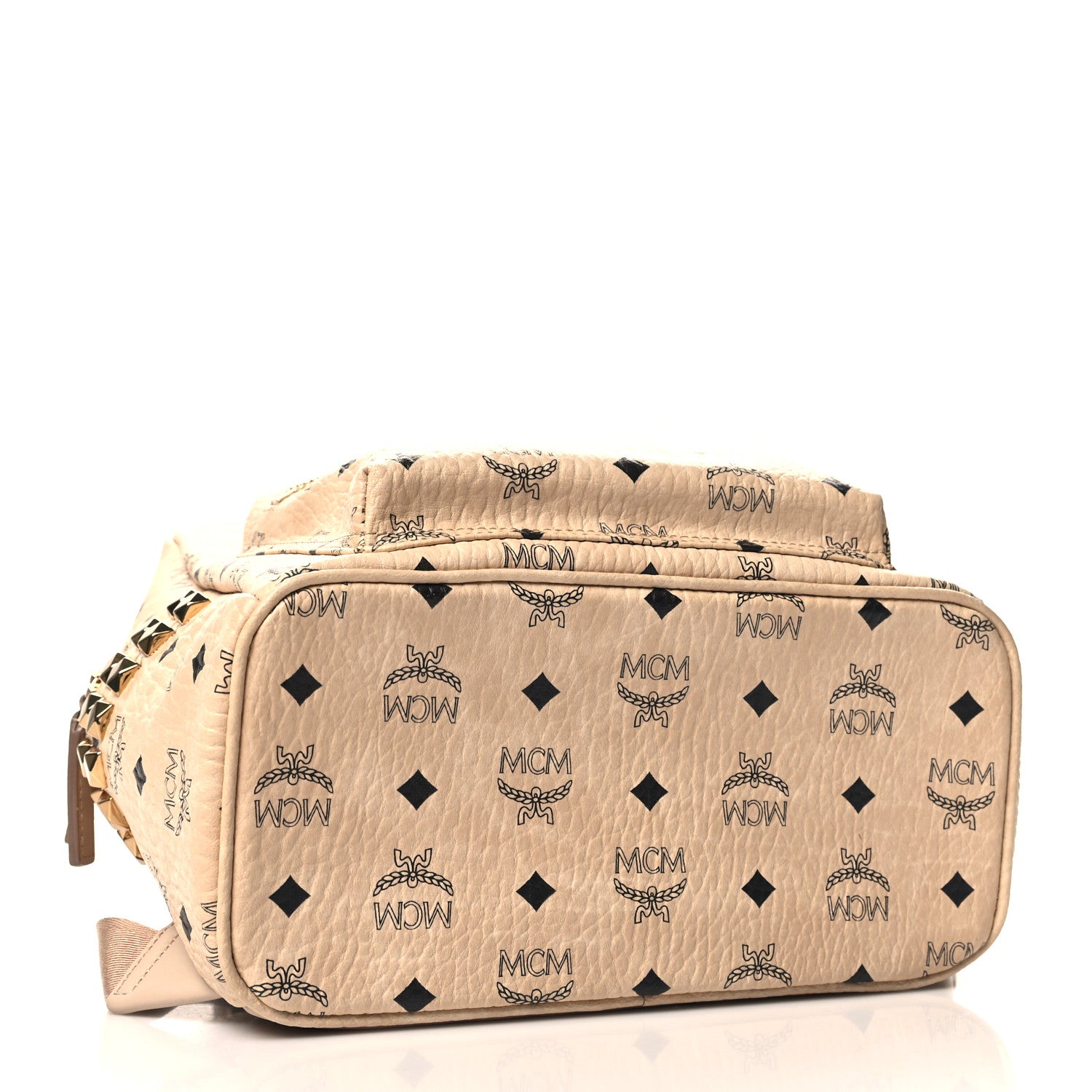 MCM Visetos Small Side Stud Stark Backpack Beige 4 of 9