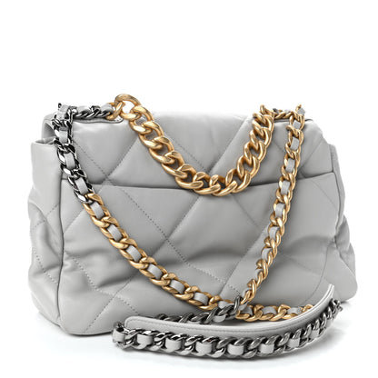 Chanel Lambskin Quilted Large Chanel 19 Flap Grey 2 of 5