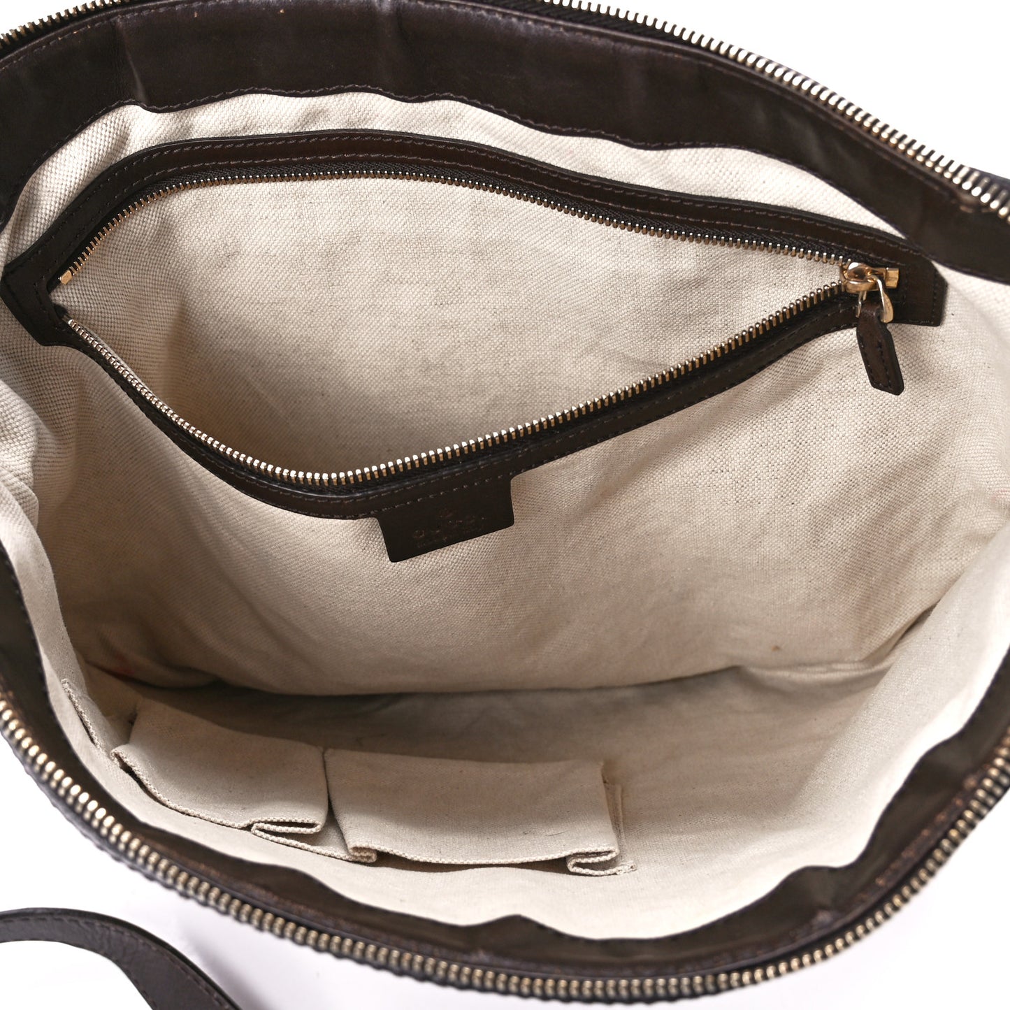 Monogram Vintage Web Medium Half Moon Hobo Dark Brown