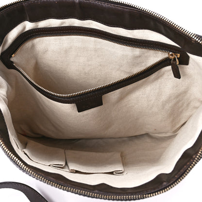 Gucci Monogram Vintage Web Medium Half Moon Hobo Dark Brown 5 of 16