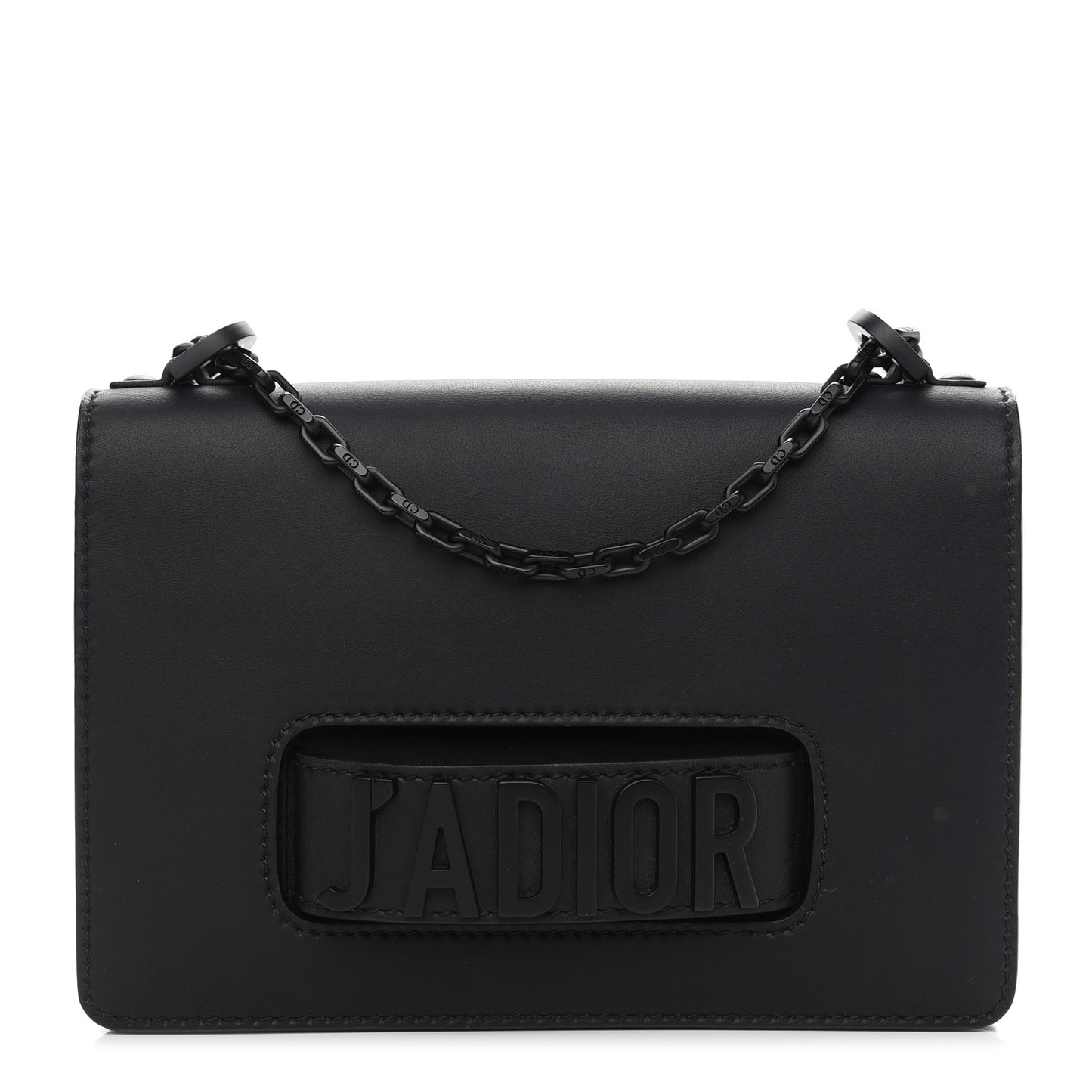 Ultra Matte Calfskin J'Adior Chain Flap Bag Black