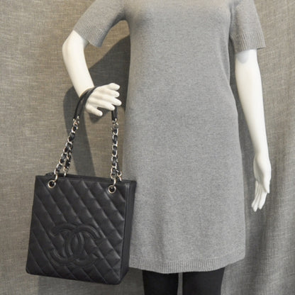 Chanel Caviar Petit Shopping Tote PST Navy 2 of 13