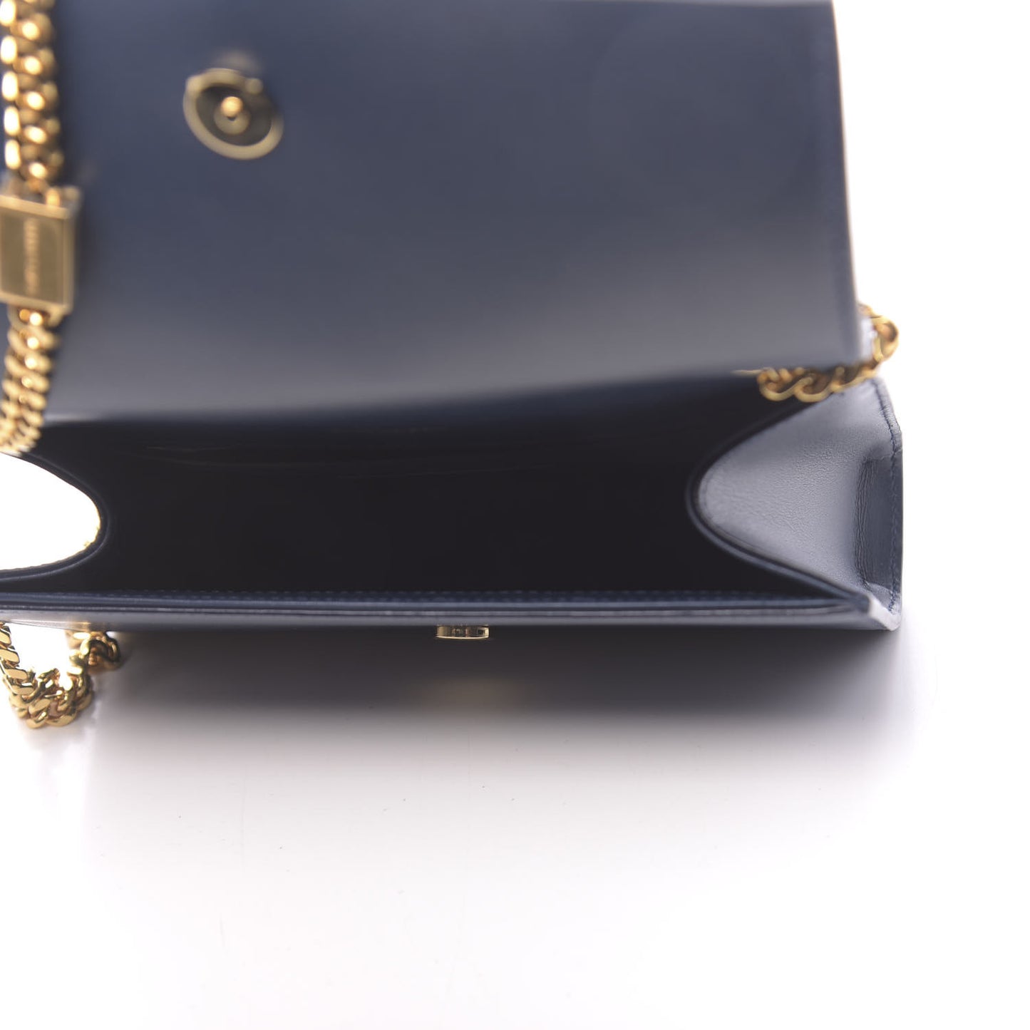 Calfskin Small Classic Monogram Kate Tassel Satchel Blue