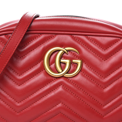 Gucci Calfskin Matelasse Small GG Marmont Chain Shoulder Bag Hibiscus Red 10 of 10