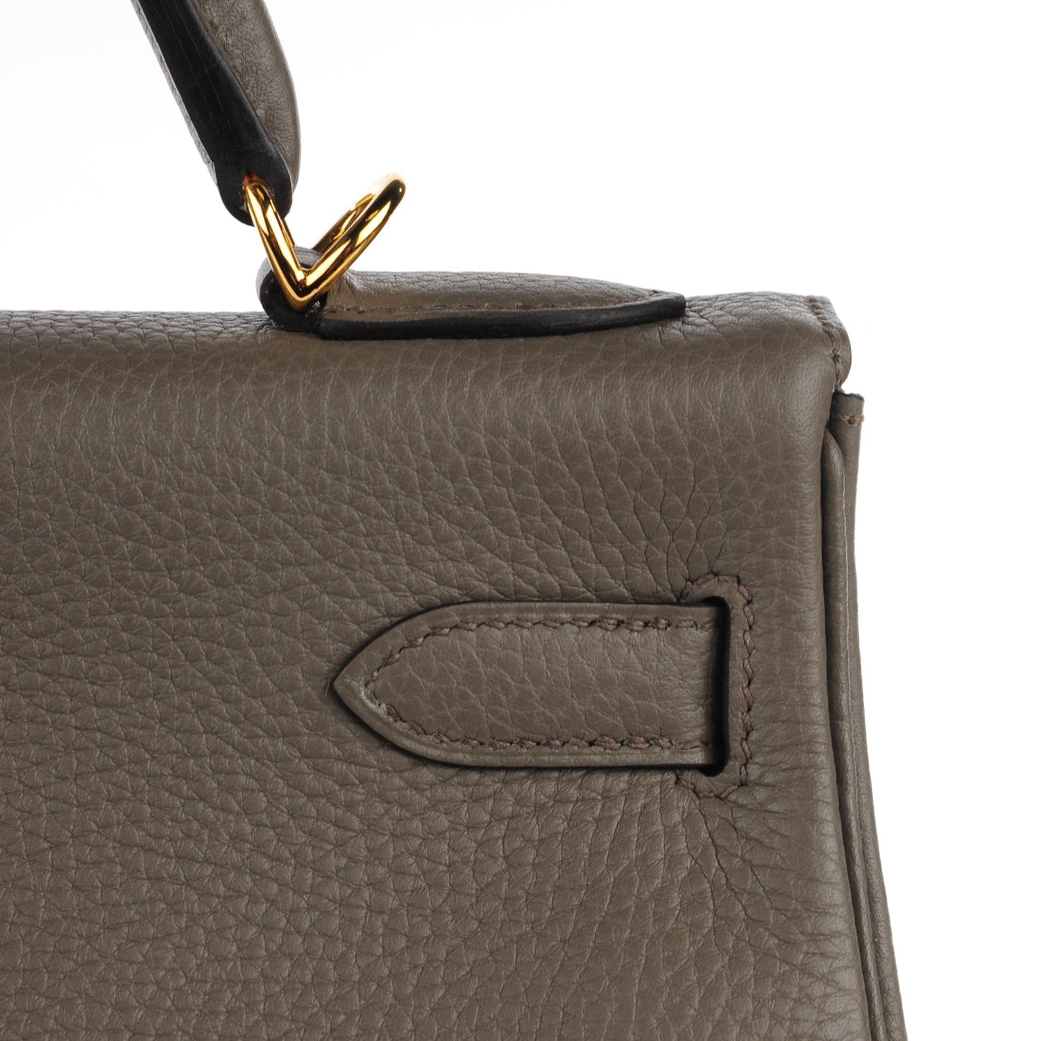 Hermes Taurillon Clemence Kelly Retourne 32 Etain 9 of 23