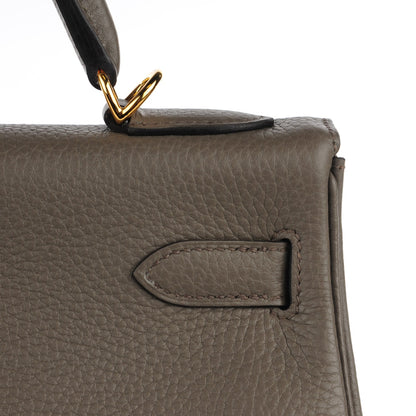 Hermes Taurillon Clemence Kelly Retourne 32 Etain 9 of 23