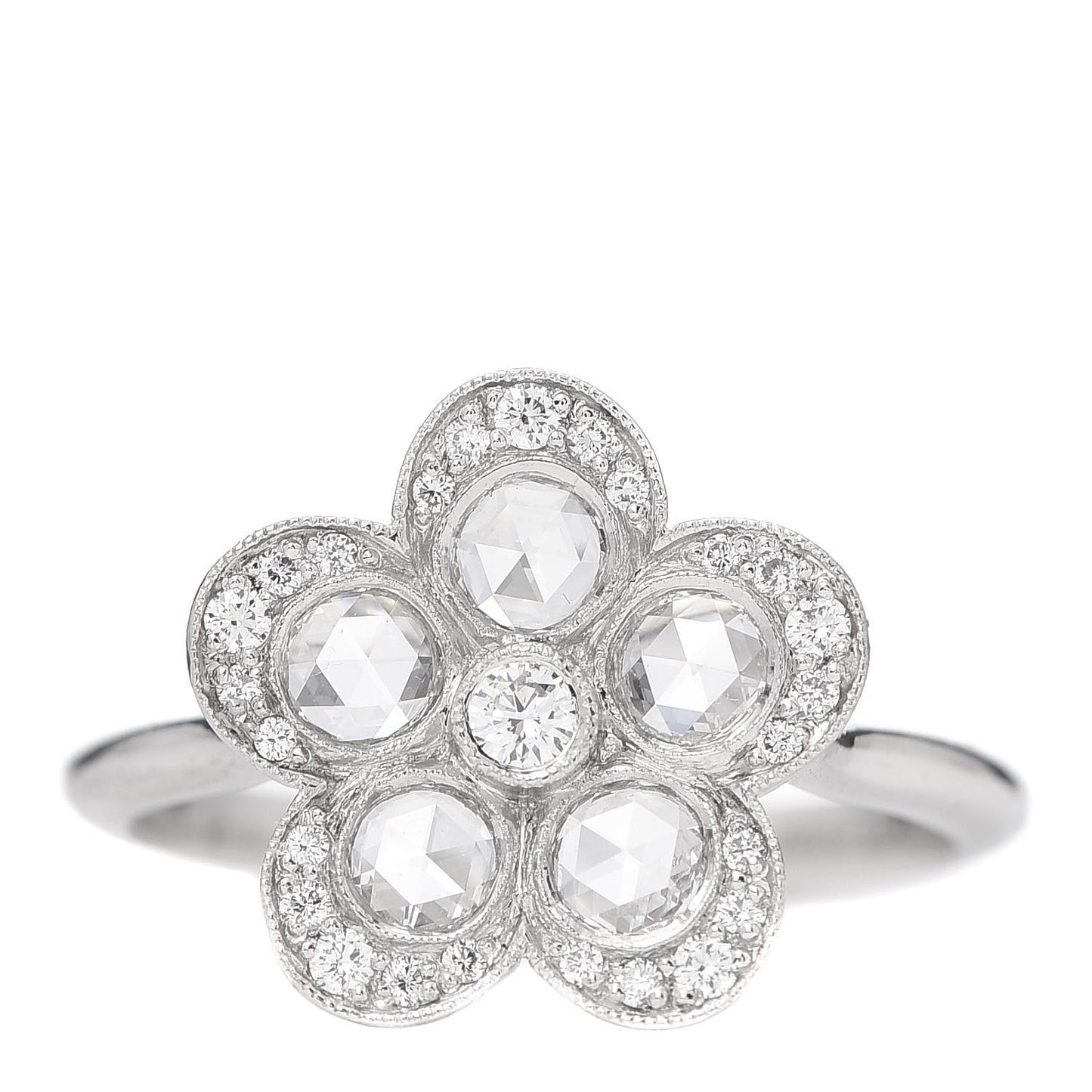 Platinum Diamond Enchant Flower Ring 49 5
