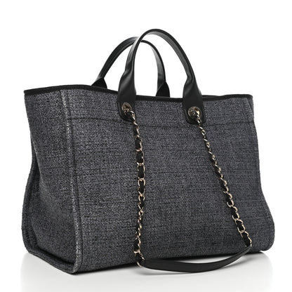 Chanel Lurex Boucle Medium Deauville Tote Black 3 of 11