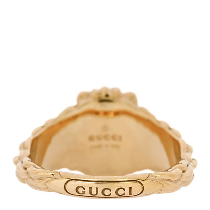 Gucci 18K Yellow Gold Diamond Chrome Diopside Lion Head Ring 58 8.25 4 of 7