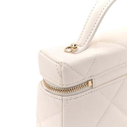 Chanel Caviar Quilted Top Handle Slim Vanity With Chain White 11 of 13