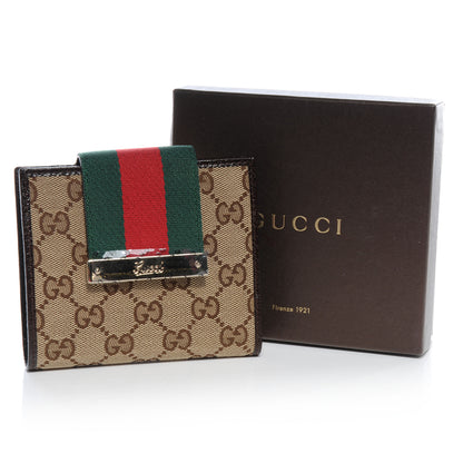 Gucci Monogram Web Ladies Web French Wallet Brown 5 of 8