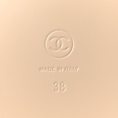 Chanel Goatskin CC Times Square Thong Sandals 38 Beige 7 of 9