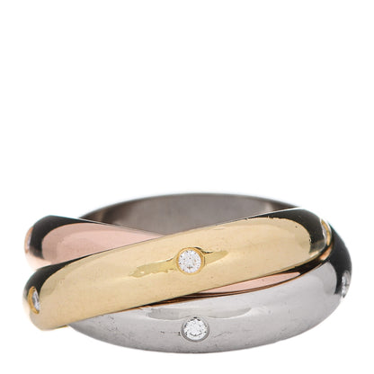 Cartier 18K Pink Yellow White Gold Diamond Trinity Ring 50 5.25 3 of 5