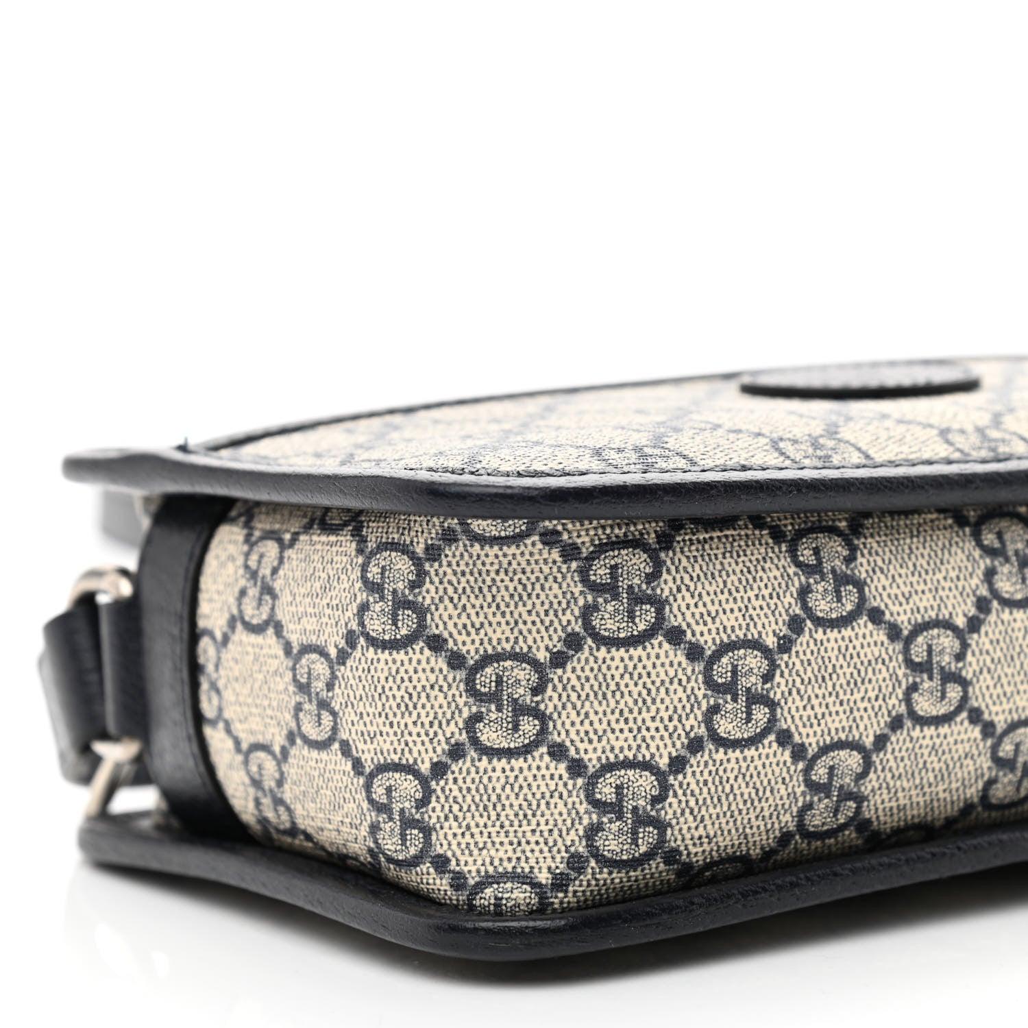 Gucci GG Supreme Monogram Textured Dollar Calfskin Mini Retro Interlocking G Shoulder Bag Beige Blue 9 of 11