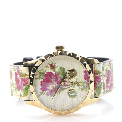 Gucci Stainless Steel Calfskin 38mm G-Timeless Floral Quartz Watch Ivory 3 of 9