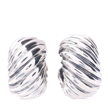 David Yurman Sterling Silver 14K Yellow Gold Small Thoroughbred Shrimp Earrings 1 of 4