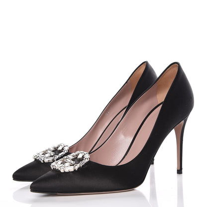Gucci Satin Sparkling GG Pumps 37.5 Black 3 of 16