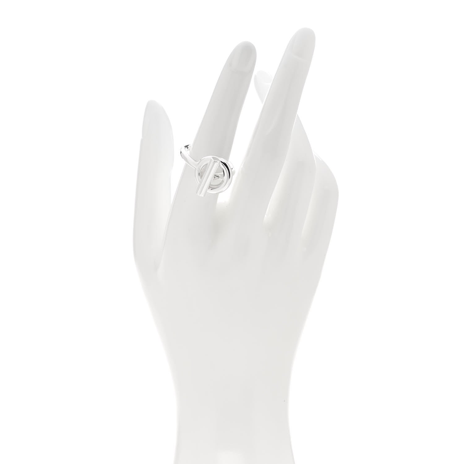 Hermes Sterling Silver GM Echappee Ring 53 6.25 2 of 5