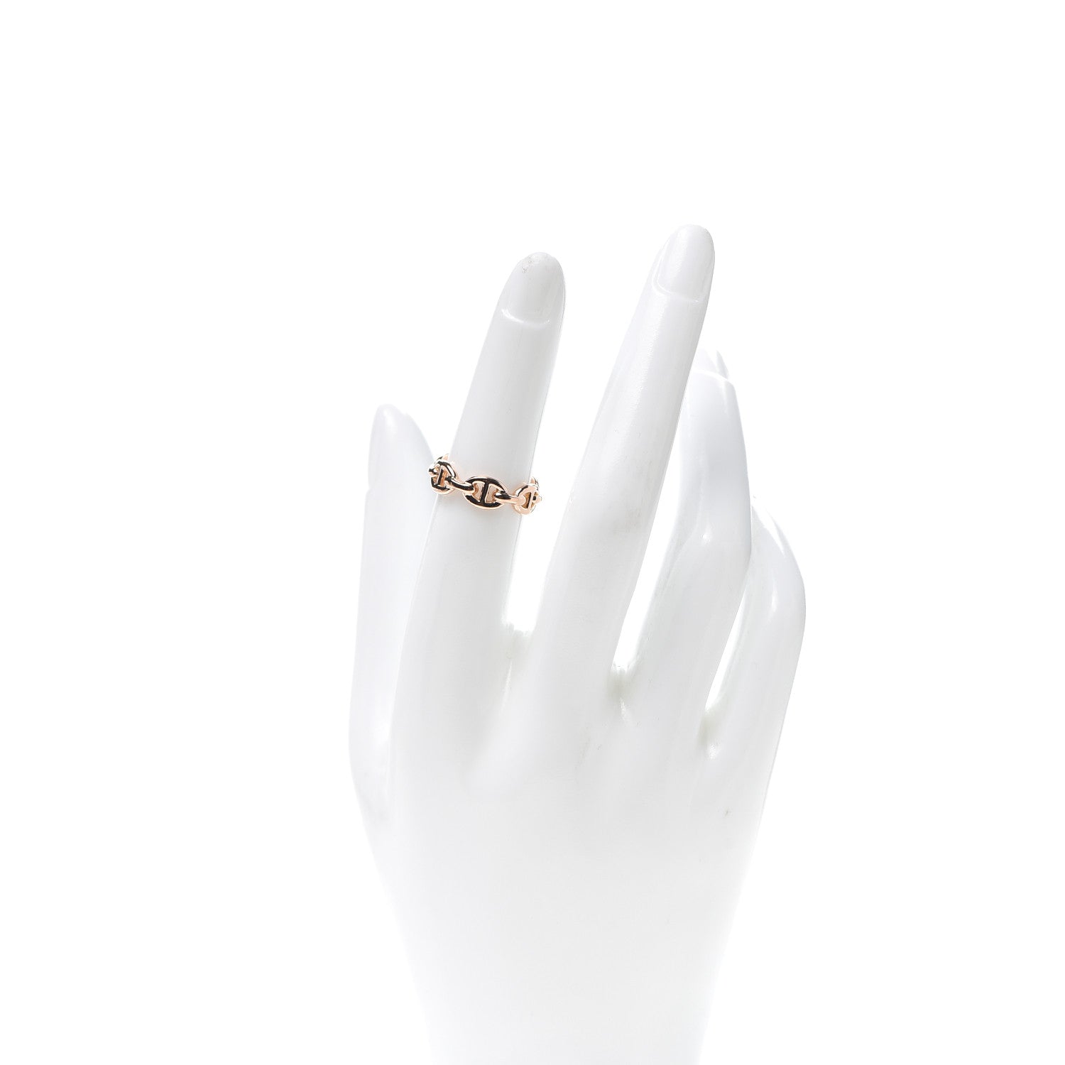 Hermes 18K Rose Gold PM Chaine D'Ancre Enchainee Ring 51 5.75 2 of 6