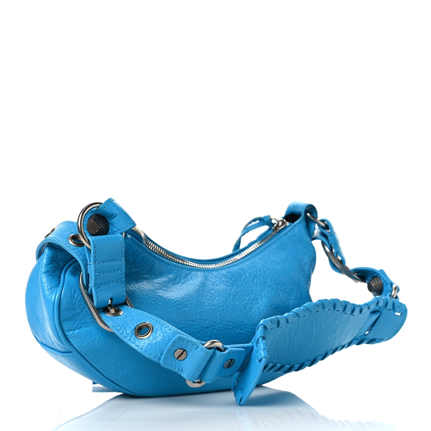 Agneau Arena Le Cagole Shoulder Bag XS Cyan