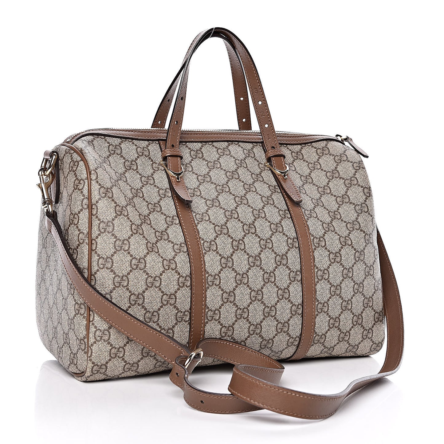 GG Supreme Monogram Margaux Calfskin Medium Nice Boston Beige Ebony Acero