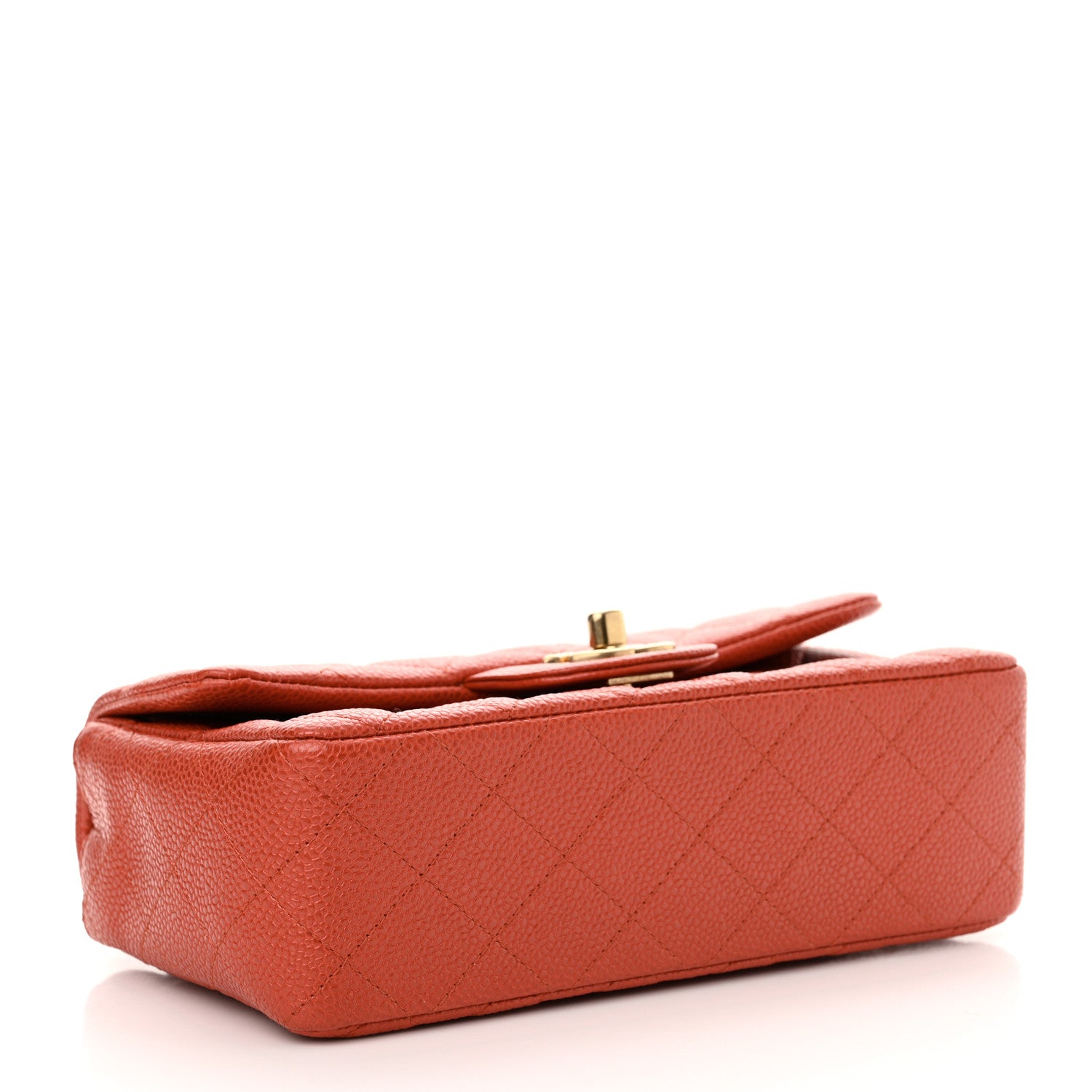Chanel Pearly Caviar Quilted Mini Rectangular Flap Orange 4 of 11