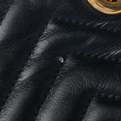 Gucci Calfskin Matelasse Small GG Marmont Shoulder Bag Black 8 of 12